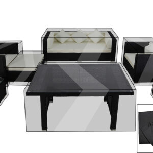 OUTFLEXX Premium Abdeckhauben Set für Lounge theBox-C: 1302/ 1303/ 7174