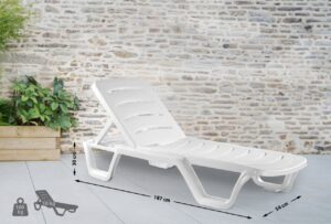 10er Set Sonnenliege Bahama weiss