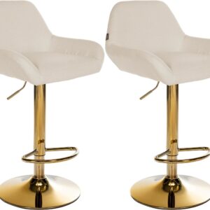 2er Set Barhocker Braga Gold Stoff creme