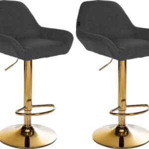 2er Set Barhocker Braga Gold Stoff schwarz