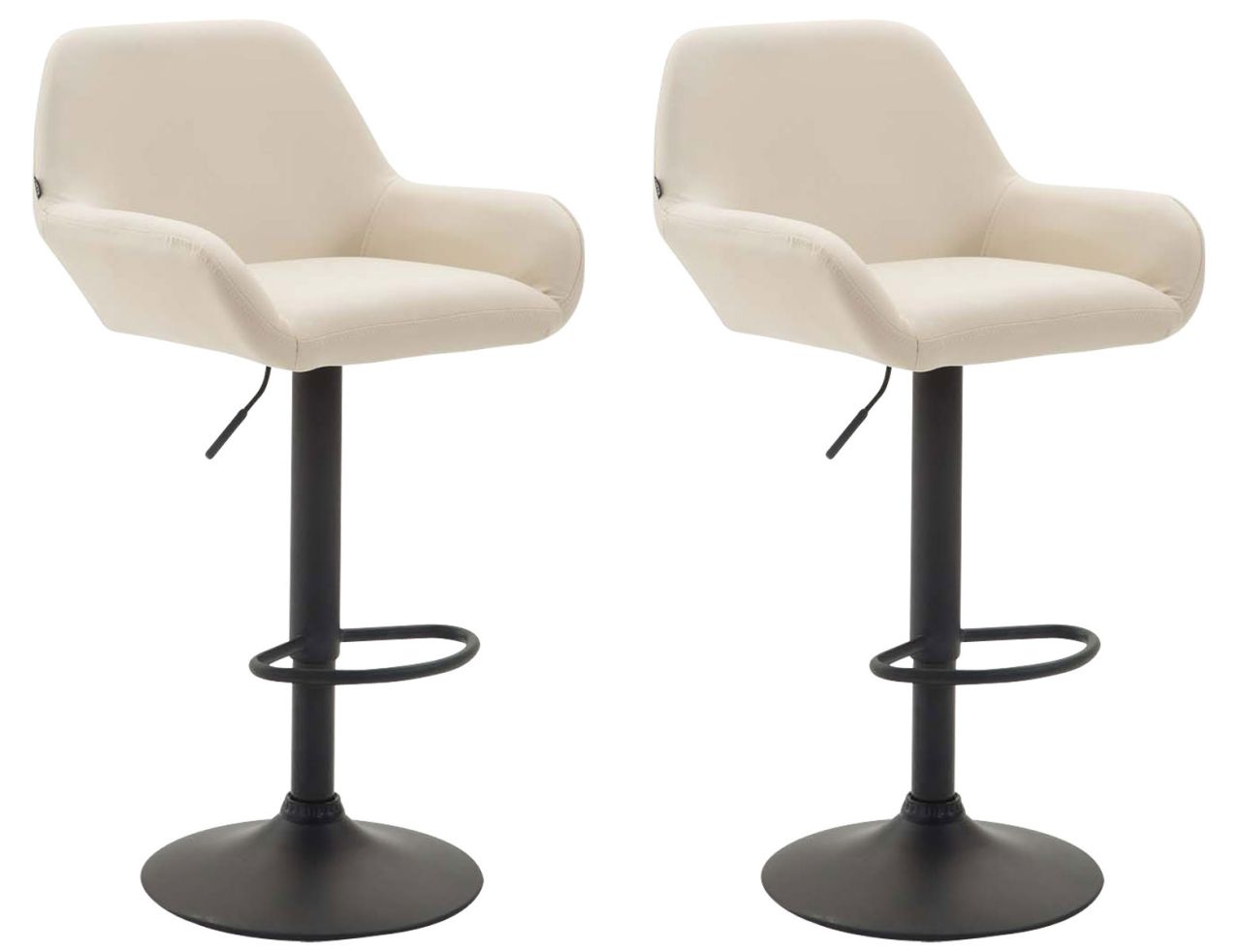 2er Set Barhocker Braga Kunstleder schwarz creme 1 2er Set Barhocker Braga Kunstleder schwarz creme