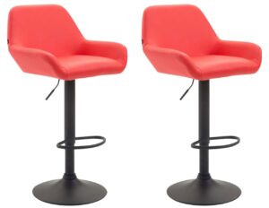 2er Set Barhocker Braga Kunstleder schwarz rot