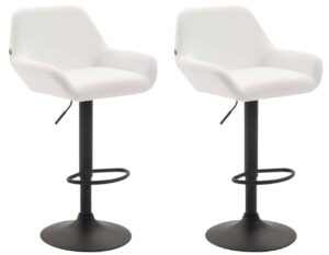 2er Set Barhocker Braga Kunstleder schwarz weiss