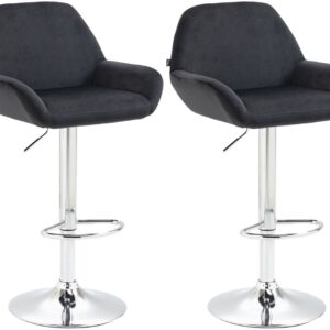 2er Set Barhocker Braga Samt chrom schwarz
