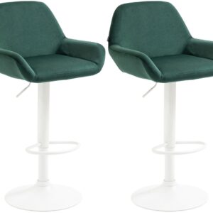 2er Set Barhocker Braga Samt weiß dunkelgrün