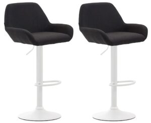 2er Set Barhocker Braga Stoff weiss schwarz