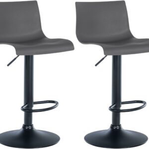 2er Set Barhocker Branford Kunststoff grau