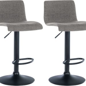 2er Set Barhocker Branford Stoff hellgrau