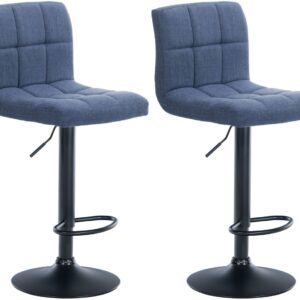 2er Set Barhocker Calma Stoff schwarz blau