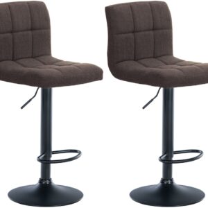 2er Set Barhocker Calma Stoff schwarz braun
