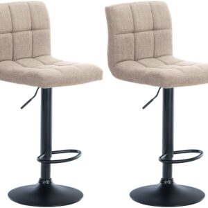 2er Set Barhocker Calma Stoff schwarz creme
