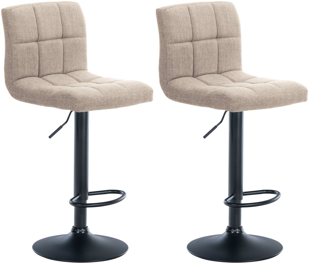 2er Set Barhocker Calma Stoff schwarz creme 1 2er Set Barhocker Calma Stoff schwarz creme