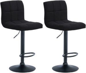 2er Set Barhocker Calma Stoff schwarz schwarz