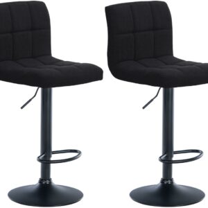 2er Set Barhocker Calma Stoff schwarz schwarz