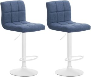 2er Set Barhocker Calma Stoff weiss blau
