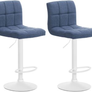 2er Set Barhocker Calma Stoff weiß blau