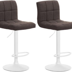 2er Set Barhocker Calma Stoff weiß braun