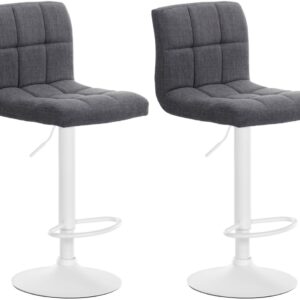 2er Set Barhocker Calma Stoff weiß hellgrau