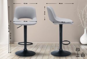 2er Set Barhocker Camden Kunstleder schwarz grau