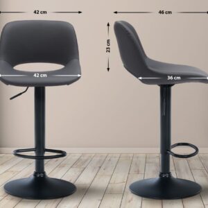 2er Set Barhocker Camden Kunstleder schwarz schwarz