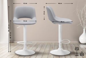 2er Set Barhocker Camden Kunstleder weiss grau