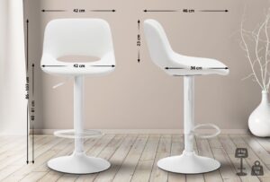 2er Set Barhocker Camden Kunstleder weiss weiss