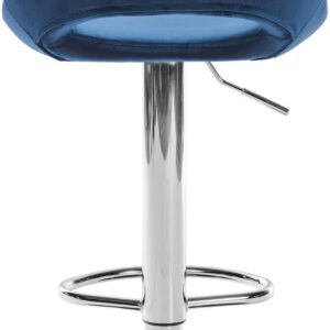 2er Set Barhocker Camden Samt chrom blau