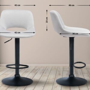 2er Set Barhocker Camden Samt schwarz hellgrau