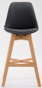 2er Set Barhocker Cannes Kunstleder Natura schwarz