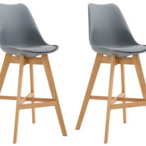 2er Set Barhocker Cannes Kunststoff natura grau