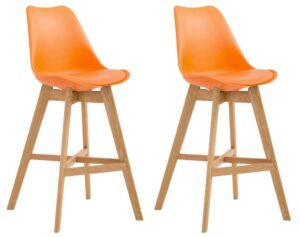 2er Set Barhocker Cannes Kunststoff natura orange