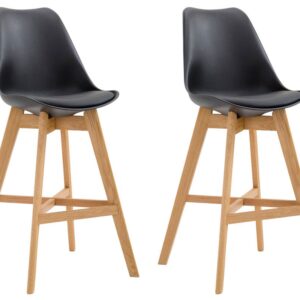 2er Set Barhocker Cannes Kunststoff natura schwarz