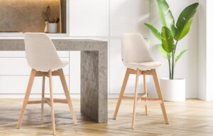 2er Set Barhocker Cannes Stoff natura creme