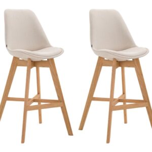 2er Set Barhocker Cannes Stoff natura creme