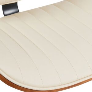 2er Set Barhocker Clawson Kunstleder schwarz walnuss/creme