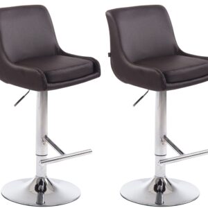 2er Set Barhocker Club Kunstleder chrom braun