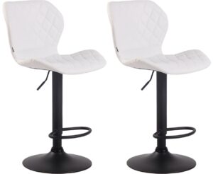 2er Set Barhocker Cork Kunstleder schwarz weiss