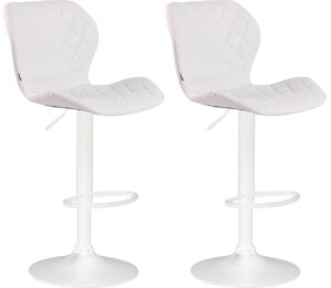 2er Set Barhocker Cork Kunstleder weiss weiss