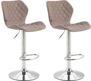 2er Set Barhocker Cork Stoff chrom taupe