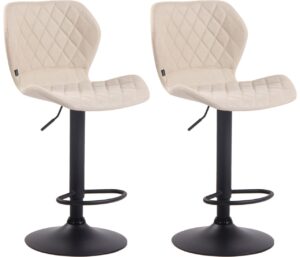 2er Set Barhocker Cork Stoff schwarz creme