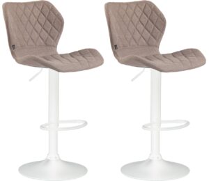 2er Set Barhocker Cork Stoff weiss taupe