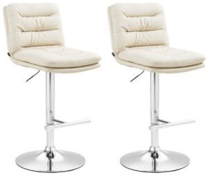 2er Set Barhocker Damar Kunstleder chrom creme