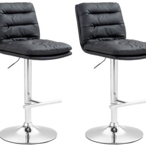 2er Set Barhocker Damar Kunstleder chrom schwarz