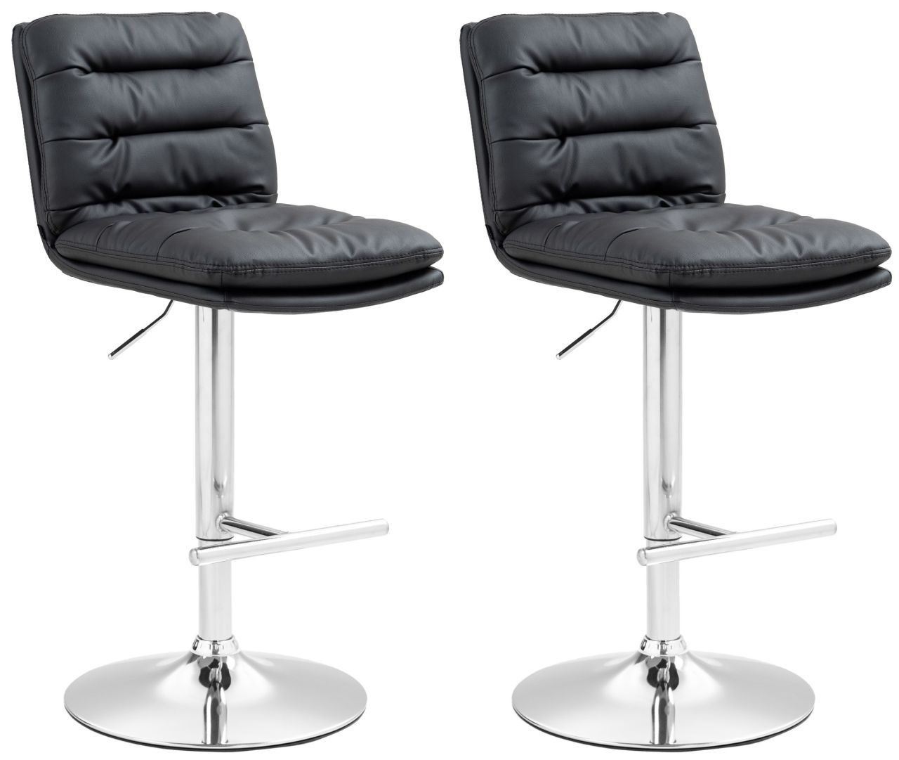 2er Set Barhocker Damar Kunstleder chrom schwarz 1 2er Set Barhocker Damar Kunstleder chrom schwarz