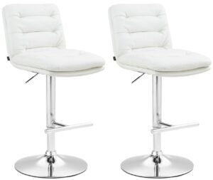 2er Set Barhocker Damar Kunstleder chrom weiss