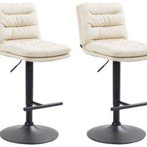 2er Set Barhocker Damar Kunstleder schwarz creme