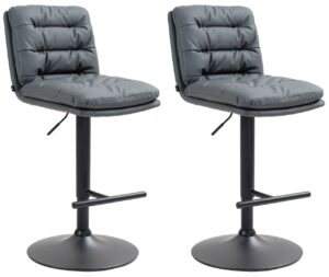 2er Set Barhocker Damar Kunstleder schwarz grau