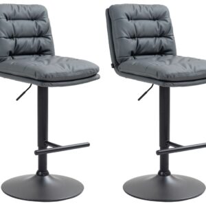 2er Set Barhocker Damar Kunstleder schwarz grau