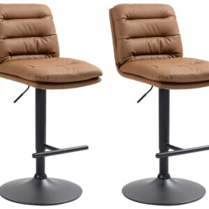 2er Set Barhocker Damar Kunstleder schwarz hellbraun