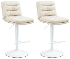 2er Set Barhocker Damar Kunstleder weiss creme
